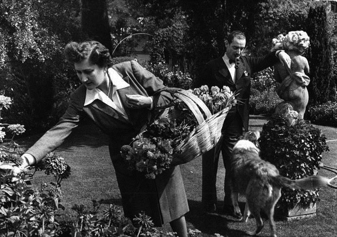 Dagmar de Pins picking flowers